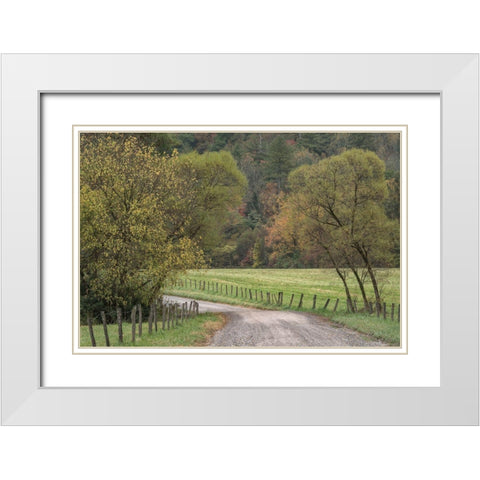 Roads and Fences White Modern Wood Framed Art Print with Double Matting by Head, Danny