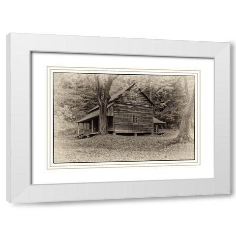 Early Cabin White Modern Wood Framed Art Print with Double Matting by Head, Danny