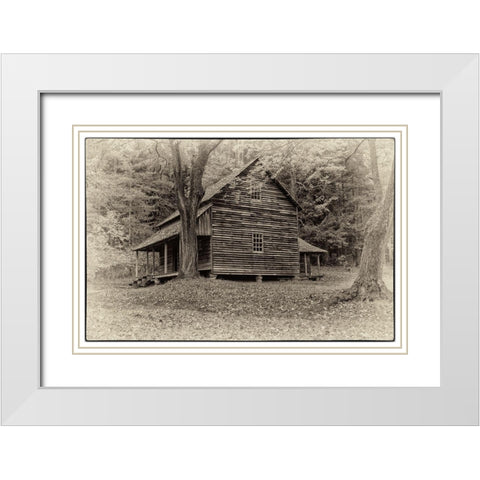Early Cabin White Modern Wood Framed Art Print with Double Matting by Head, Danny