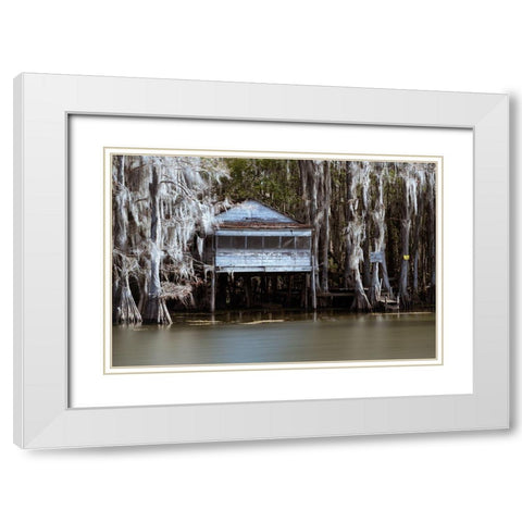 The Tea House White Modern Wood Framed Art Print with Double Matting by Head, Danny
