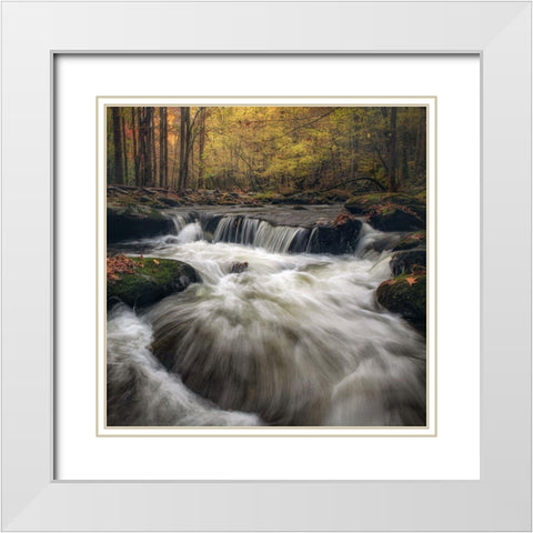 Churning White Modern Wood Framed Art Print with Double Matting by Head, Danny