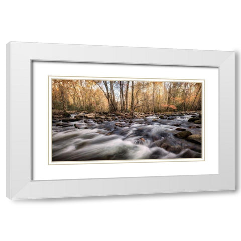 Rivers Fork White Modern Wood Framed Art Print with Double Matting by Head, Danny
