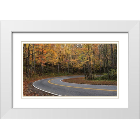 Mountain Loop White Modern Wood Framed Art Print with Double Matting by Head, Danny