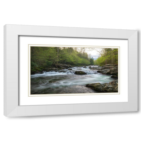 Aqua White Modern Wood Framed Art Print with Double Matting by Head, Danny