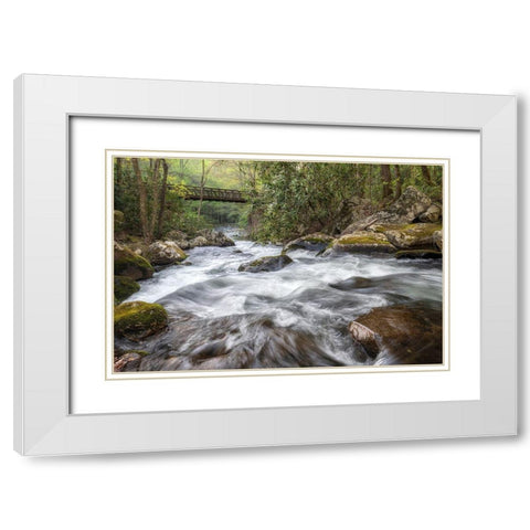 Mountain Rush White Modern Wood Framed Art Print with Double Matting by Head, Danny