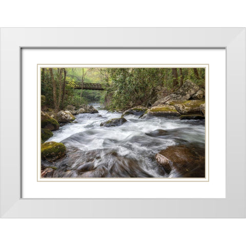 Mountain Rush White Modern Wood Framed Art Print with Double Matting by Head, Danny