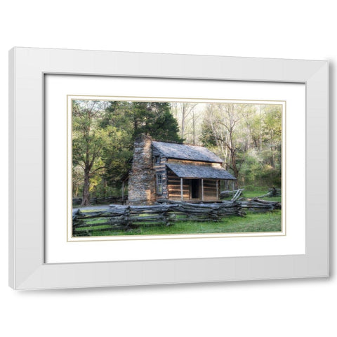 The Cabin I White Modern Wood Framed Art Print with Double Matting by Head, Danny
