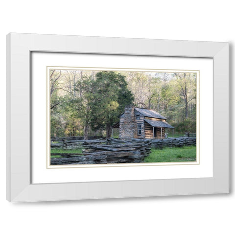 The Cabin II White Modern Wood Framed Art Print with Double Matting by Head, Danny