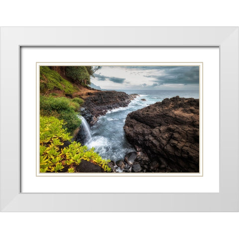 Flowing Inward White Modern Wood Framed Art Print with Double Matting by Head, Danny