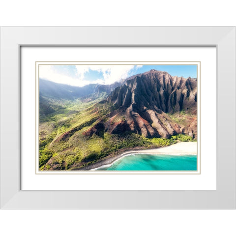 Northshore I White Modern Wood Framed Art Print with Double Matting by Head, Danny