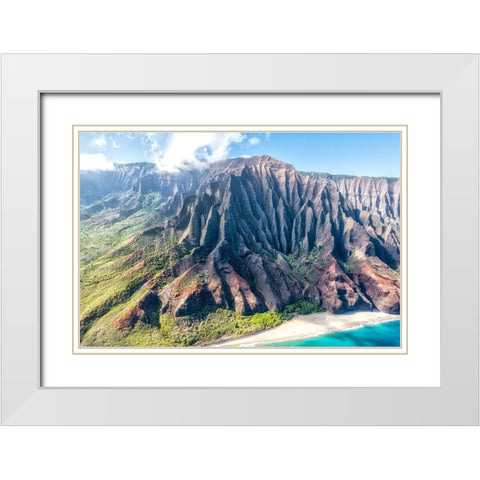 Northshore II White Modern Wood Framed Art Print with Double Matting by Head, Danny