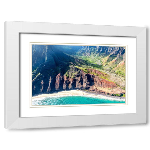 Northshore IV White Modern Wood Framed Art Print with Double Matting by Head, Danny