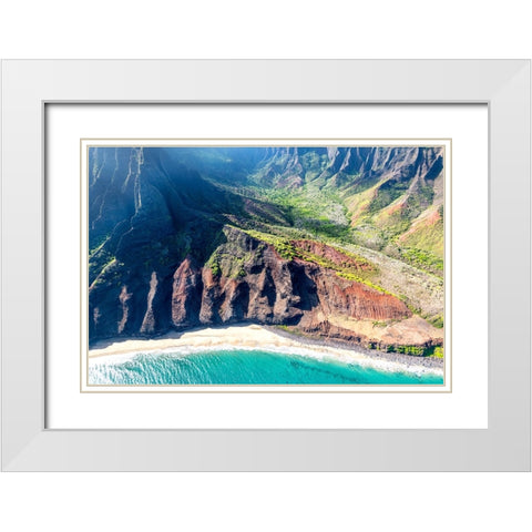 Northshore IV White Modern Wood Framed Art Print with Double Matting by Head, Danny
