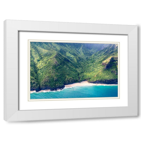 Northshore V White Modern Wood Framed Art Print with Double Matting by Head, Danny