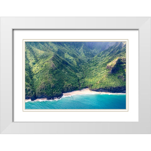 Northshore V White Modern Wood Framed Art Print with Double Matting by Head, Danny
