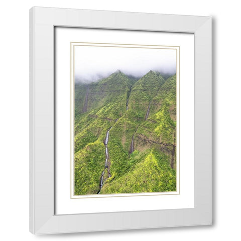 Water Ribbons I White Modern Wood Framed Art Print with Double Matting by Head, Danny