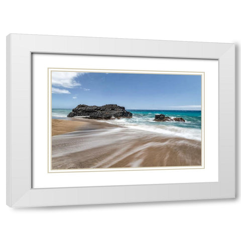 Silky Surf II White Modern Wood Framed Art Print with Double Matting by Head, Danny
