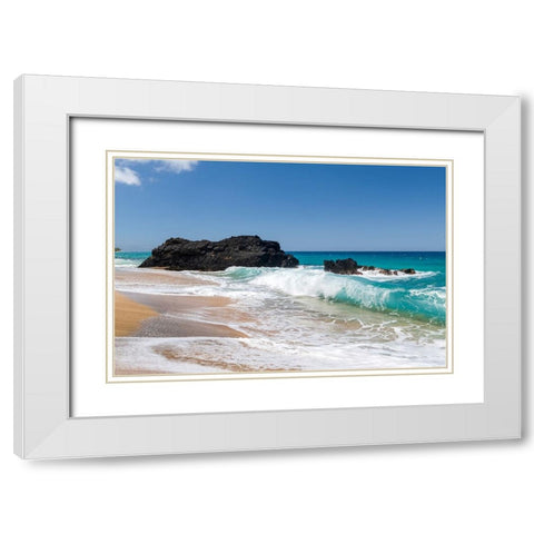Breaking Surf II White Modern Wood Framed Art Print with Double Matting by Head, Danny