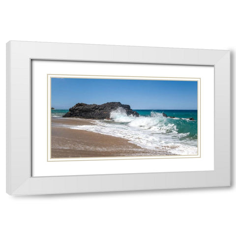 Breaking Surf III White Modern Wood Framed Art Print with Double Matting by Head, Danny
