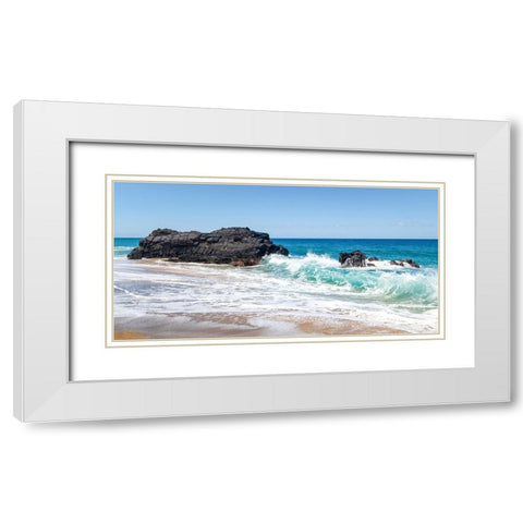 Breaking Surf IV White Modern Wood Framed Art Print with Double Matting by Head, Danny