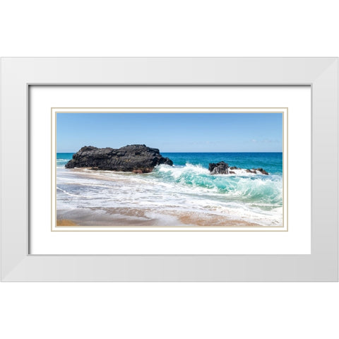 Breaking Surf IV White Modern Wood Framed Art Print with Double Matting by Head, Danny