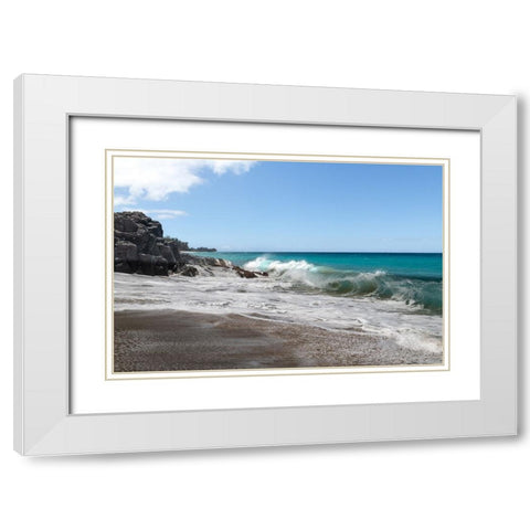 Breaking Surf VI White Modern Wood Framed Art Print with Double Matting by Head, Danny
