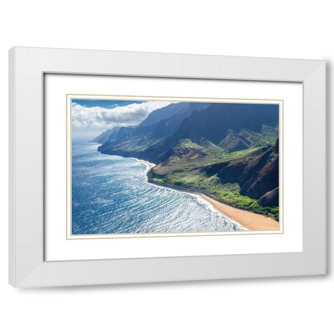 Paradise White Modern Wood Framed Art Print with Double Matting by Head, Danny