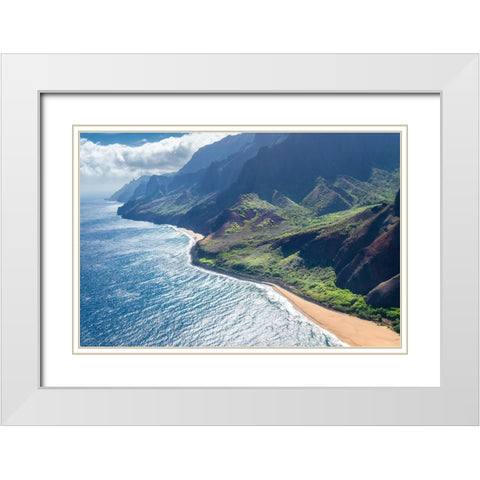 Paradise White Modern Wood Framed Art Print with Double Matting by Head, Danny