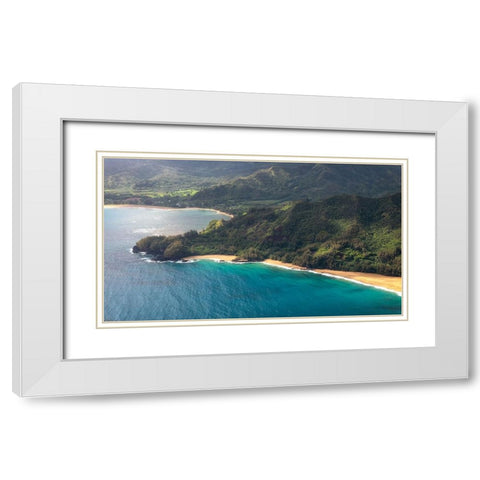 Aqua Shore II White Modern Wood Framed Art Print with Double Matting by Head, Danny