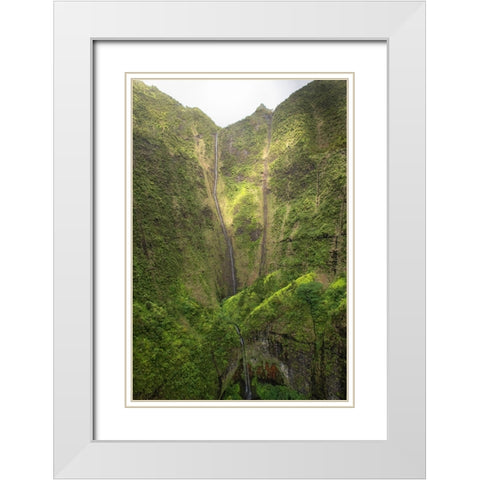 Crater Wall I White Modern Wood Framed Art Print with Double Matting by Head, Danny