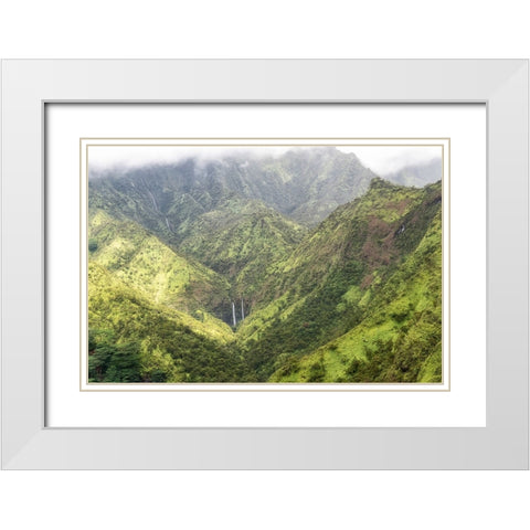 Tropical Valley White Modern Wood Framed Art Print with Double Matting by Head, Danny
