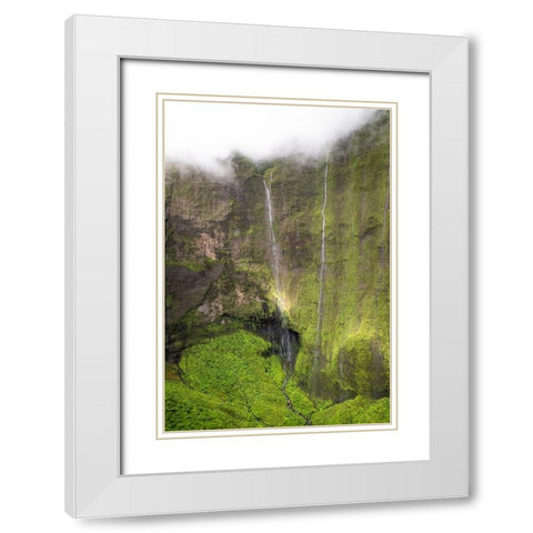 Crater Wall II White Modern Wood Framed Art Print with Double Matting by Head, Danny
