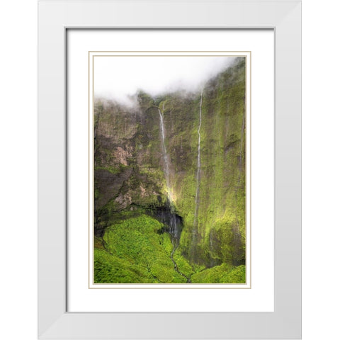 Crater Wall II White Modern Wood Framed Art Print with Double Matting by Head, Danny