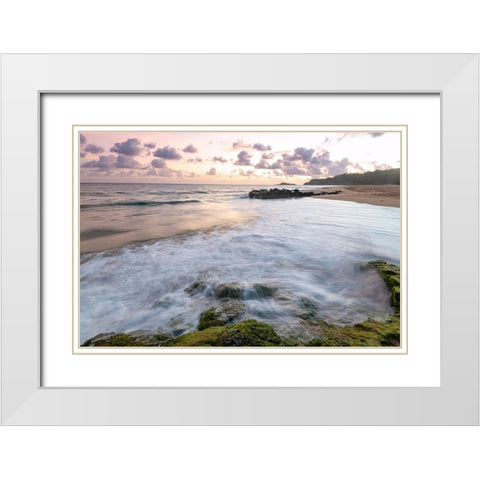 Secret Beach II White Modern Wood Framed Art Print with Double Matting by Head, Danny
