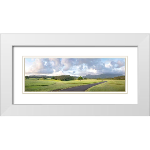 Jarassic Ranch Pano White Modern Wood Framed Art Print with Double Matting by Head, Danny