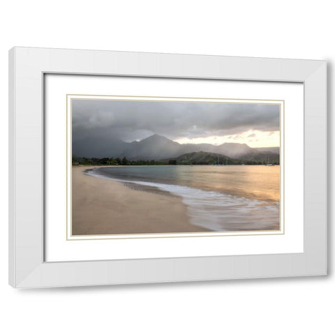 Rain Making White Modern Wood Framed Art Print with Double Matting by Head, Danny
