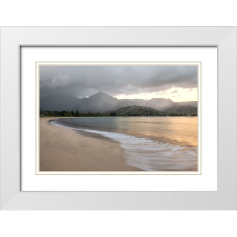 Rain Making White Modern Wood Framed Art Print with Double Matting by Head, Danny