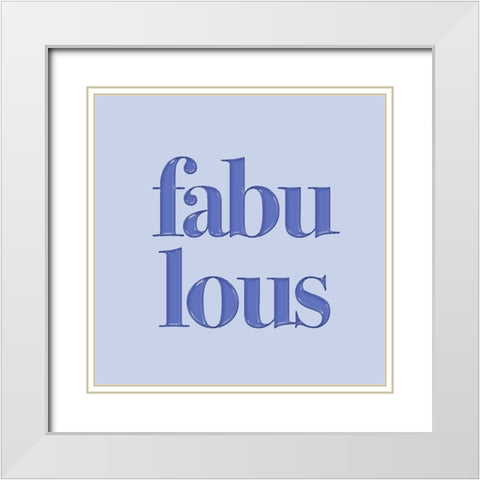 Blue Fabulous White Modern Wood Framed Art Print with Double Matting by Aesthete
