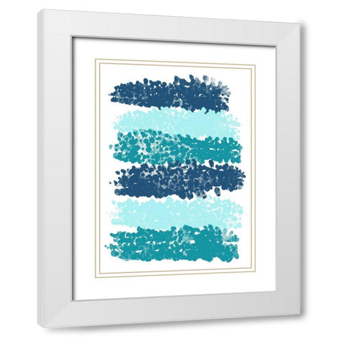 Blue Stripes White Modern Wood Framed Art Print with Double Matting by Aesthete