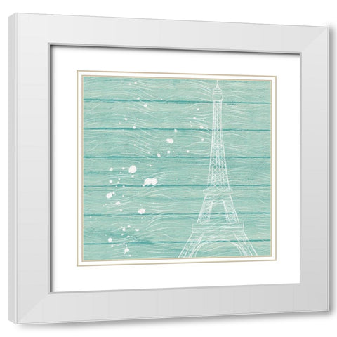 Cyan Paris White Modern Wood Framed Art Print with Double Matting by Aesthete
