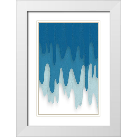 Dripstone White Modern Wood Framed Art Print with Double Matting by Aesthete
