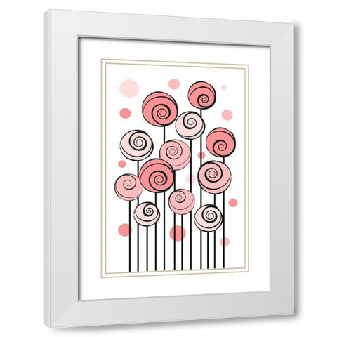 Rose Garden White Modern Wood Framed Art Print with Double Matting by Aesthete