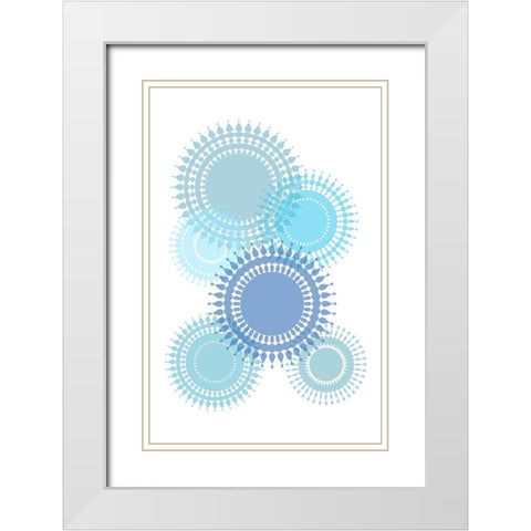 Blue Suns White Modern Wood Framed Art Print with Double Matting by Aesthete