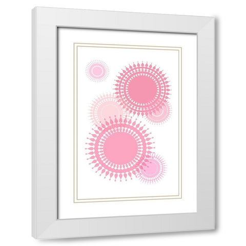 Pink Suns White Modern Wood Framed Art Print with Double Matting by Aesthete