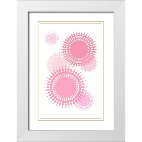 Pink Suns White Modern Wood Framed Art Print with Double Matting by Aesthete
