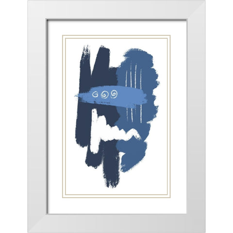 Blue Dawn White Modern Wood Framed Art Print with Double Matting by Aesthete
