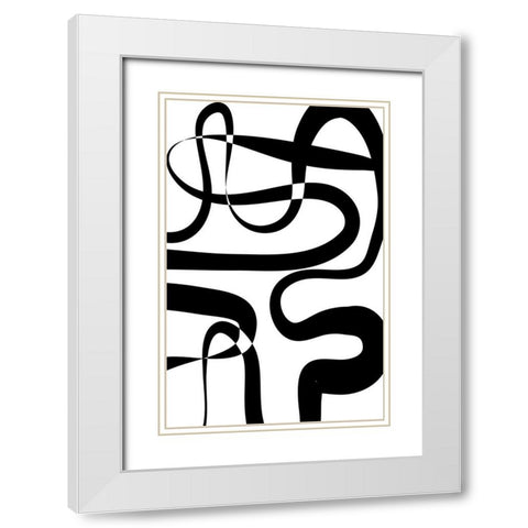 Maze White White Modern Wood Framed Art Print with Double Matting by Aesthete