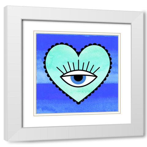 Eye Love White Modern Wood Framed Art Print with Double Matting by Aesthete