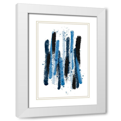 Licorice Blue White Modern Wood Framed Art Print with Double Matting by Aesthete