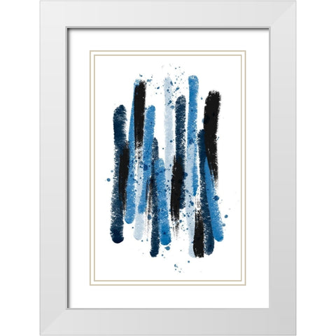 Licorice Blue White Modern Wood Framed Art Print with Double Matting by Aesthete